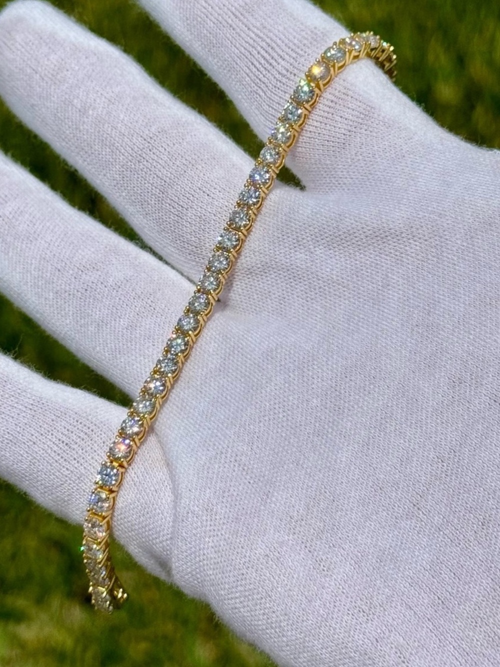 18K Gold Plated, 11.7CTW Moissanite Tennis Bracelet